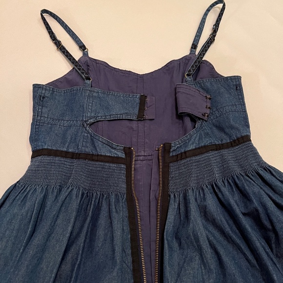 Free People New Romantics Denim Dress Sz 8 - Picture 14 of 15
